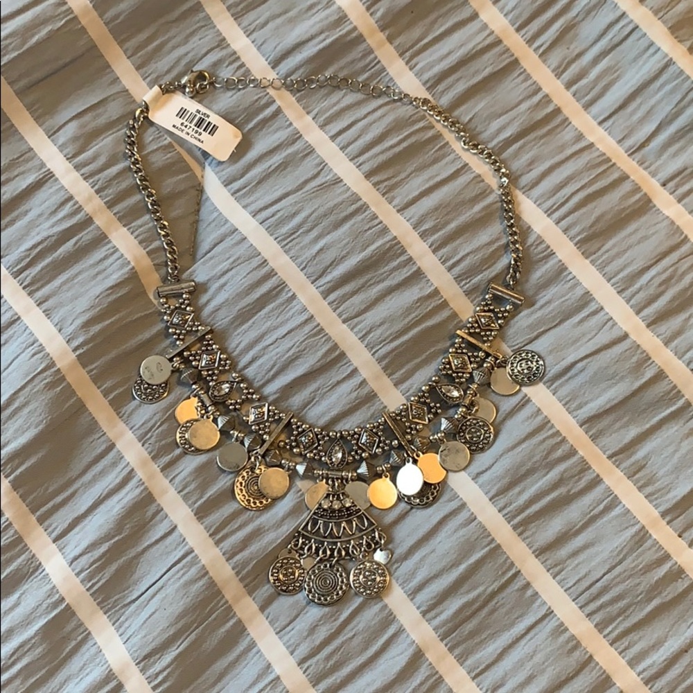 Silver statement necklace